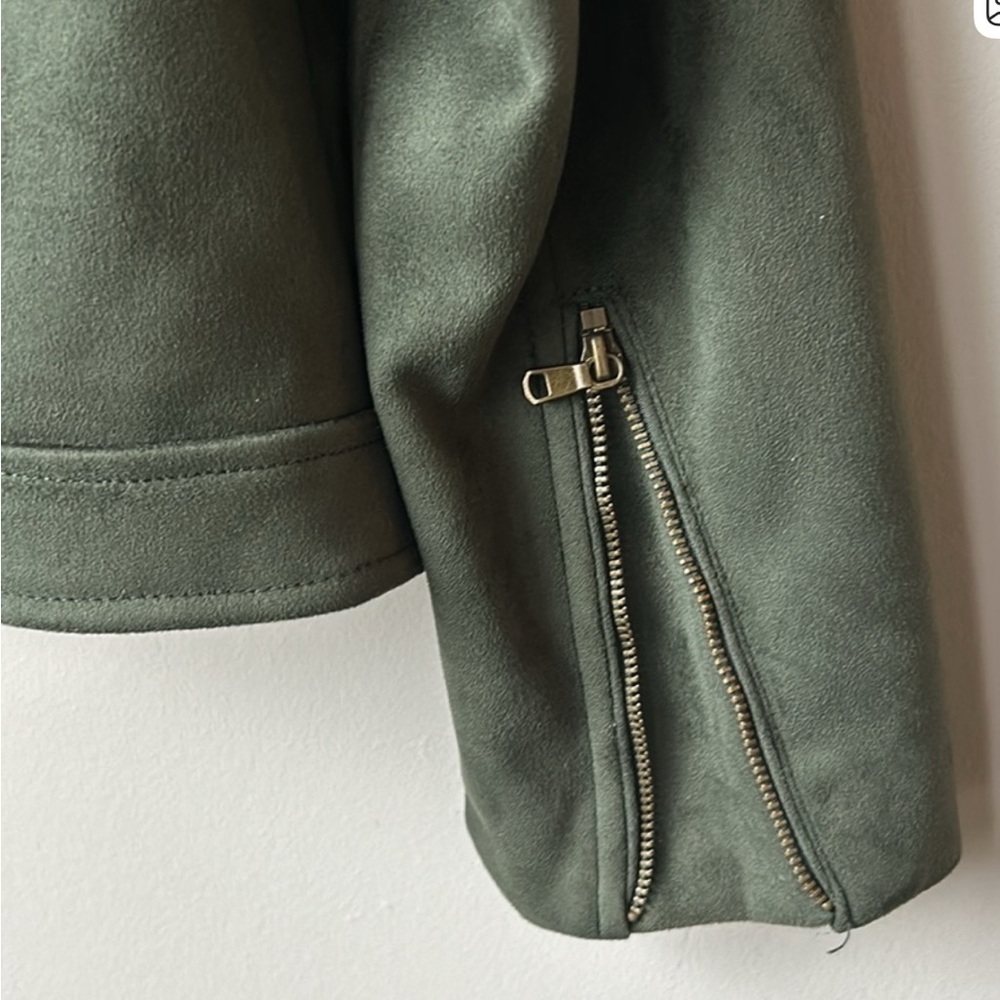 Banana Republic Dark Green Faux Suede Women's Jacket - Picture 4 of 4